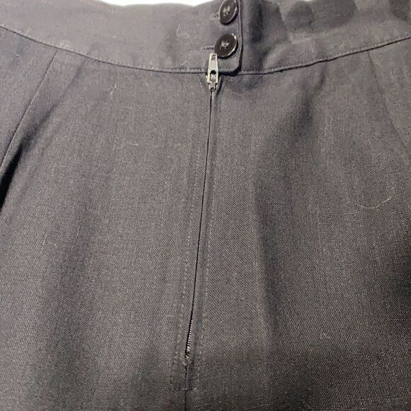 Vintage Black Pleated Pencil‎ Skirt with Pockets 8 - Picture 6 of 9